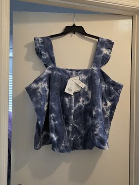 Plus-Size 4x Sleeveless Strappy Top - BLUE - NEW